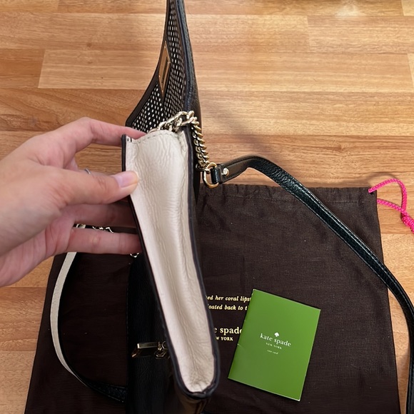 Kate Spade Black Mini Purse with Black/White Strap - Picture 7 of 11